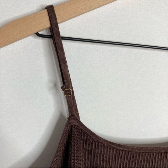 NWT House of Harlow 1960 Sleeveless Brown Ribbed Sweater Dress Bodycon Size XL - Picture 9 of 9